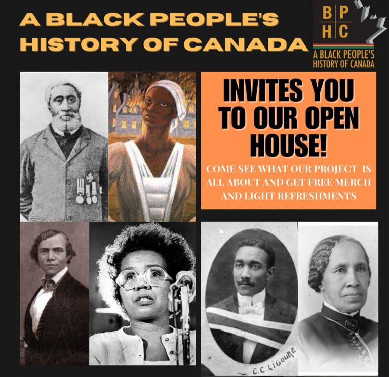 A Black People’s History of Canada Open House Poster